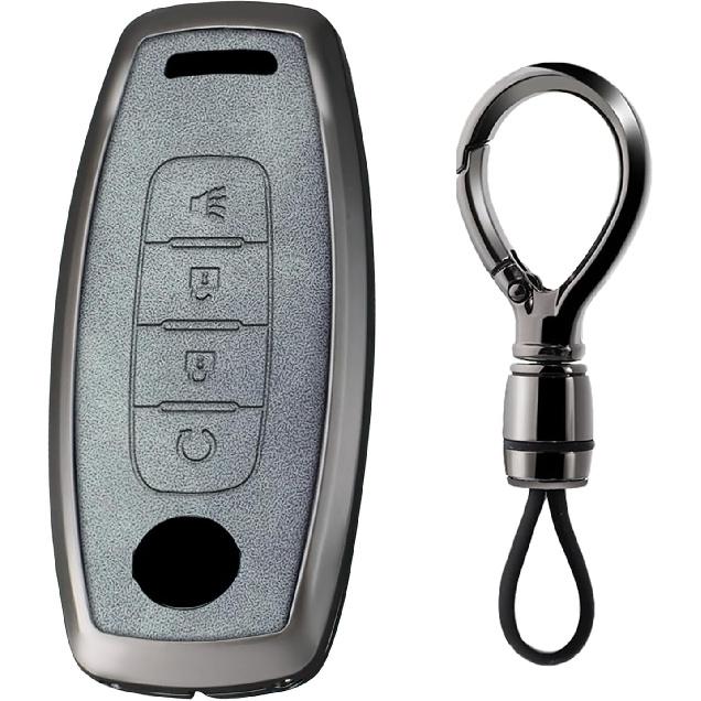 SANRILY Gray 2024 New Metal Leather 4 Button Key Fob Cover Fit for Nissan Pathfinder Rouge Kicks 2023 2024 Keyless Smart Key Case with Keychain B Gray -C
SANRILY Gray 2024 New Metal Leather 4 Button Key Fob Cover Fit for Nissan Pathfinder Rouge Kicks 2023 2024 Keyless Smart Key Case with Keychain B Gray -C