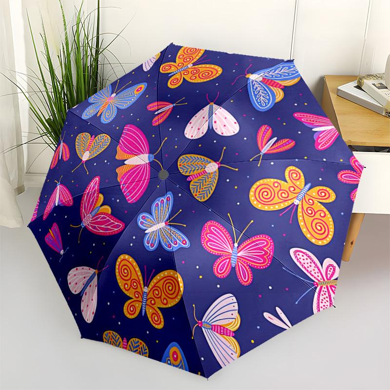 1pc Butterfly Colorful Pattern Automatic Opening and Closing Folding Umbrella with 8 Iron Ribs - Portable, Foldable for Travel yy251124110
1pc Butterfly Colorful Pattern Automatic Opening and Closing Folding Umbrella with 8 Iron Ribs - Portable, Foldable for Travel yy251124110