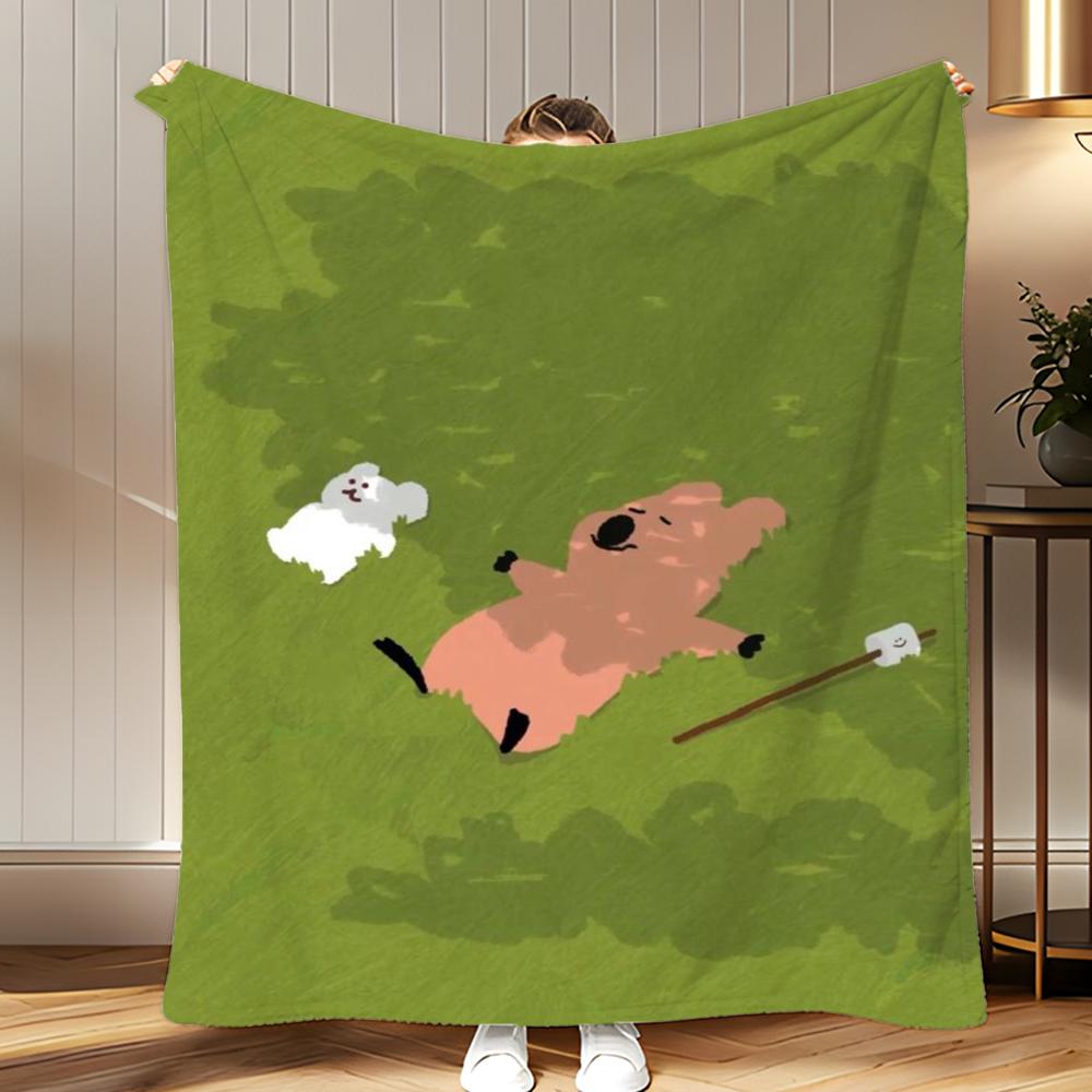 character IP Dinotaeng Throw Soft Coral Fleece Blanket 310gsm Fluffy Warm Throw for Sofa Bed Couch Bedroom Decor 75x100cm
character IP Dinotaeng Throw Soft Coral Fleece Blanket 310gsm Fluffy Warm Throw for Sofa Bed Couch Bedroom Decor 75x100cm