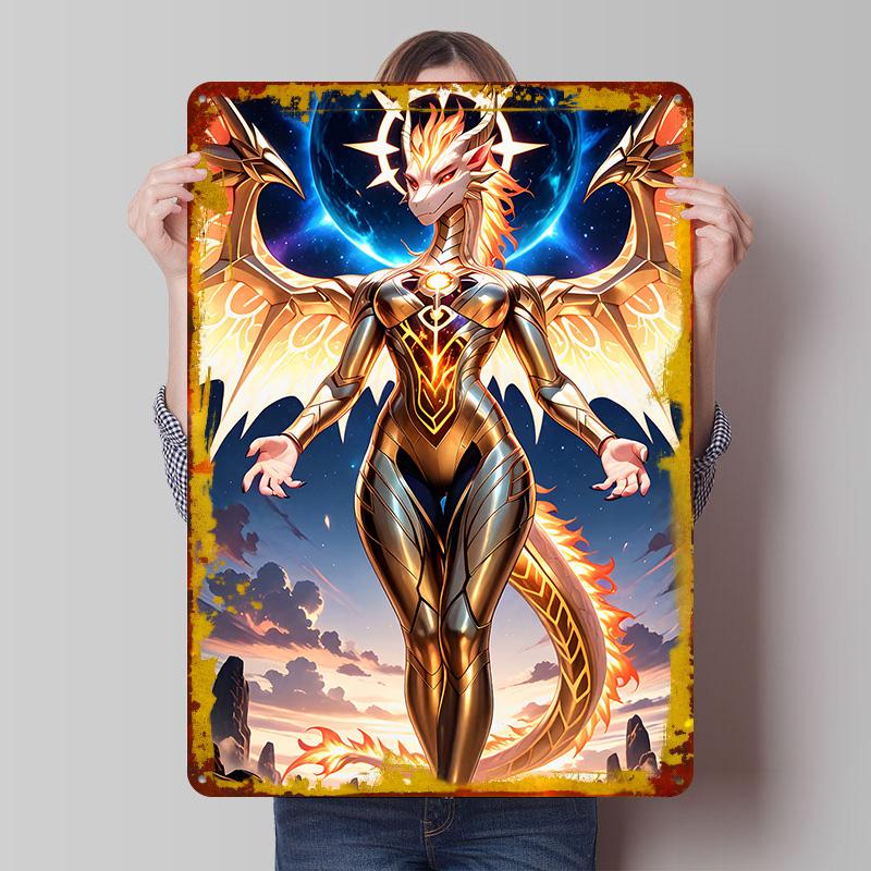 Golden Dragon Warrior With Wings Tin Plaque Poster Customized Wall Art Retro Vintage Metal Signs for Man Cave Home Decorations 7.9x11.8In(20x30cm)
Golden Dragon Warrior With Wings Tin Plaque Poster Customized Wall Art Retro Vintage Metal Signs for Man Cave Home Decorations 7.9x11.8In(20x30cm)