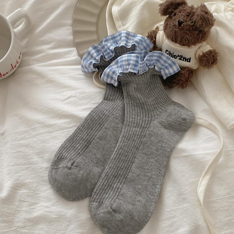 5pair Socks Women S Jk Blue Plaid Lace Double Needle Socks Spring And Summer Thin Short Socks Women S Socks One size fits all серый
5pair Socks Women S Jk Blue Plaid Lace Double Needle Socks Spring And Summer Thin Short Socks Women S Socks One size fits all серый