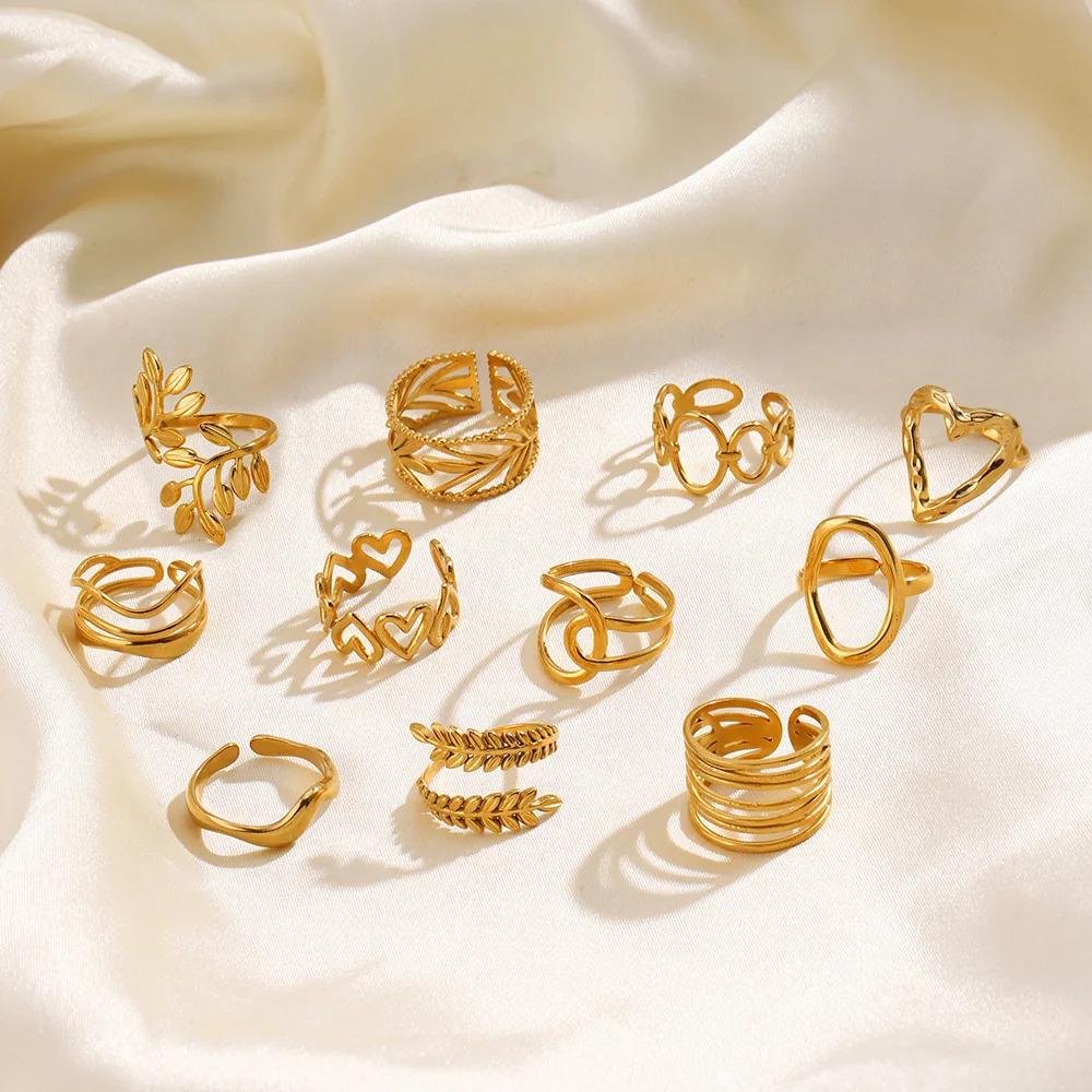1Pc Stainless Steel Gold Color Rings For Women Waterproof Geometric Open Finger Ring Girls Fashion Daily Jewelry Accessories
1Pc Stainless Steel Gold Color Rings For Women Waterproof Geometric Open Finger Ring Girls Fashion Daily Jewelry Accessories