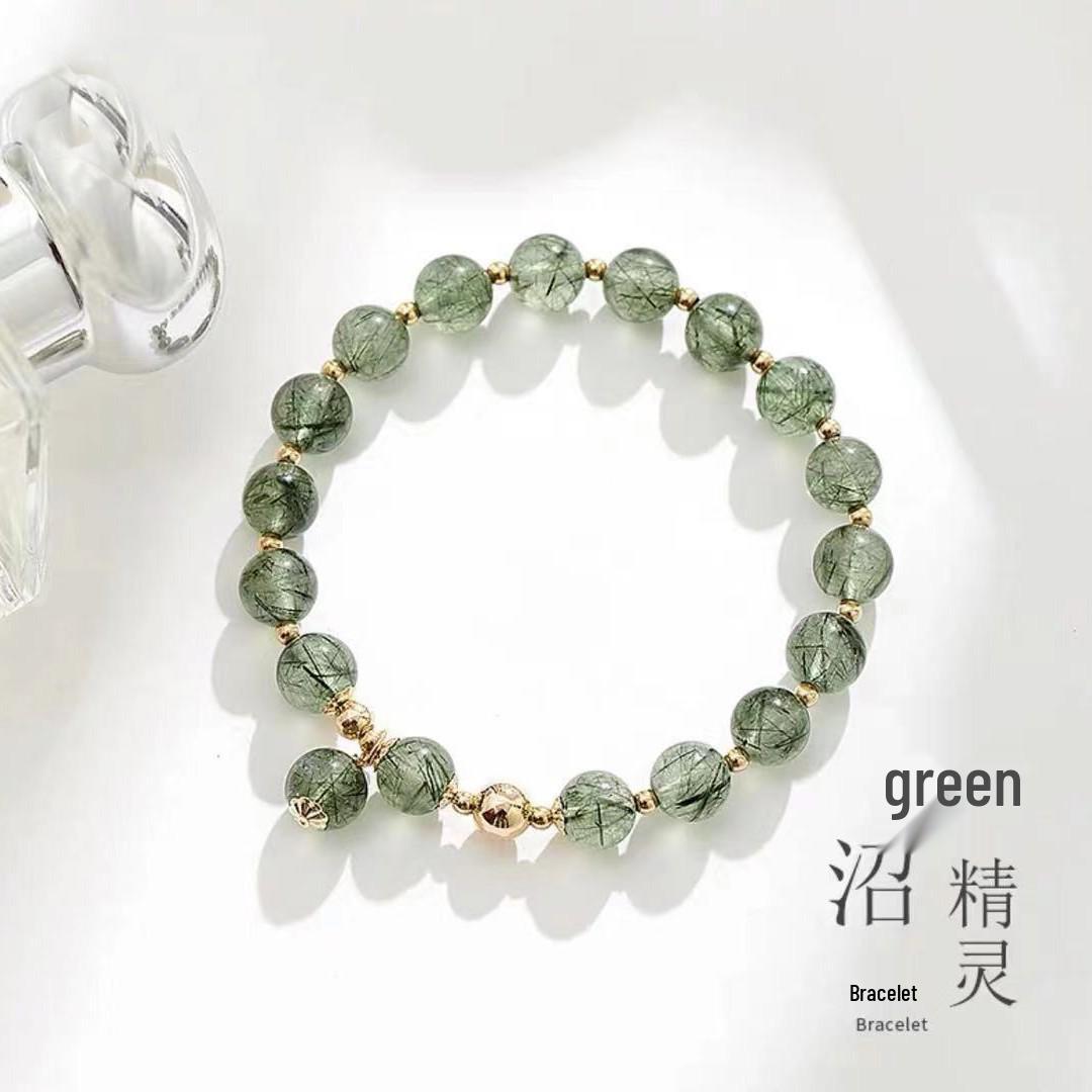 Summer Green Rutilated Quartz Beaded Bracelet for Women - Gift for Girlfriend, Mori Girl Style
Summer Green Rutilated Quartz Beaded Bracelet for Women - Gift for Girlfriend, Mori Girl Style