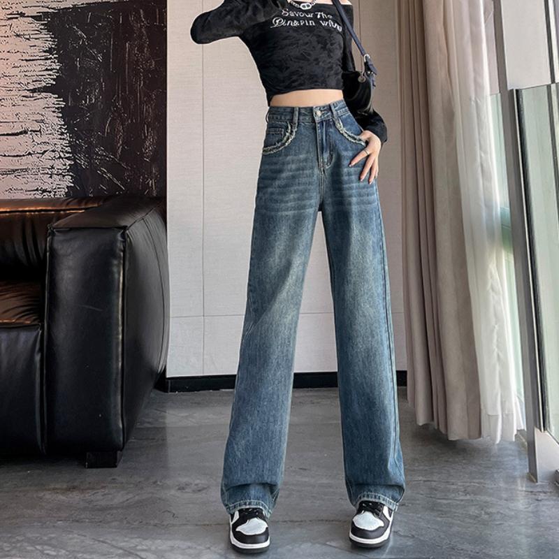 Korean Version of High-waisted Slim Jeans for Women In Autumn and Winter New Narrow Version of Loose Straight Pants Pear-shaped Body Wide-leg Pants XXL
Korean Version of High-waisted Slim Jeans for Women In Autumn and Winter New Narrow Version of Loose Straight Pants Pear-shaped Body Wide-leg Pants XXL