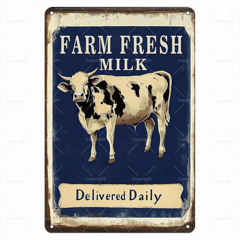 DORA Tin Sign Retro Farm Milk Metal Sign Cow Decor Daily Delivery Wall Art for Caf or Kitchen Vintage Dairy Lovers Sign Gift for Mil 20x30cm(7.8x11.8inch)
DORA Tin Sign Retro Farm Milk Metal Sign Cow Decor Daily Delivery Wall Art for Caf or Kitchen Vintage Dairy Lovers Sign Gift for Mil 20x30cm(7.8x11.8inch)