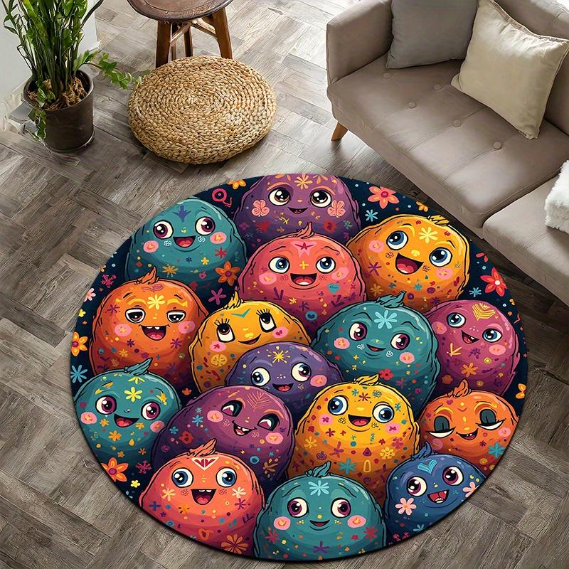 Cute cartoon monster Flannel-printed round floor mats are slip-resistant Suitable for living room bedroom terrace garden carpets 60cm
Cute cartoon monster Flannel-printed round floor mats are slip-resistant Suitable for living room bedroom terrace garden carpets 60cm