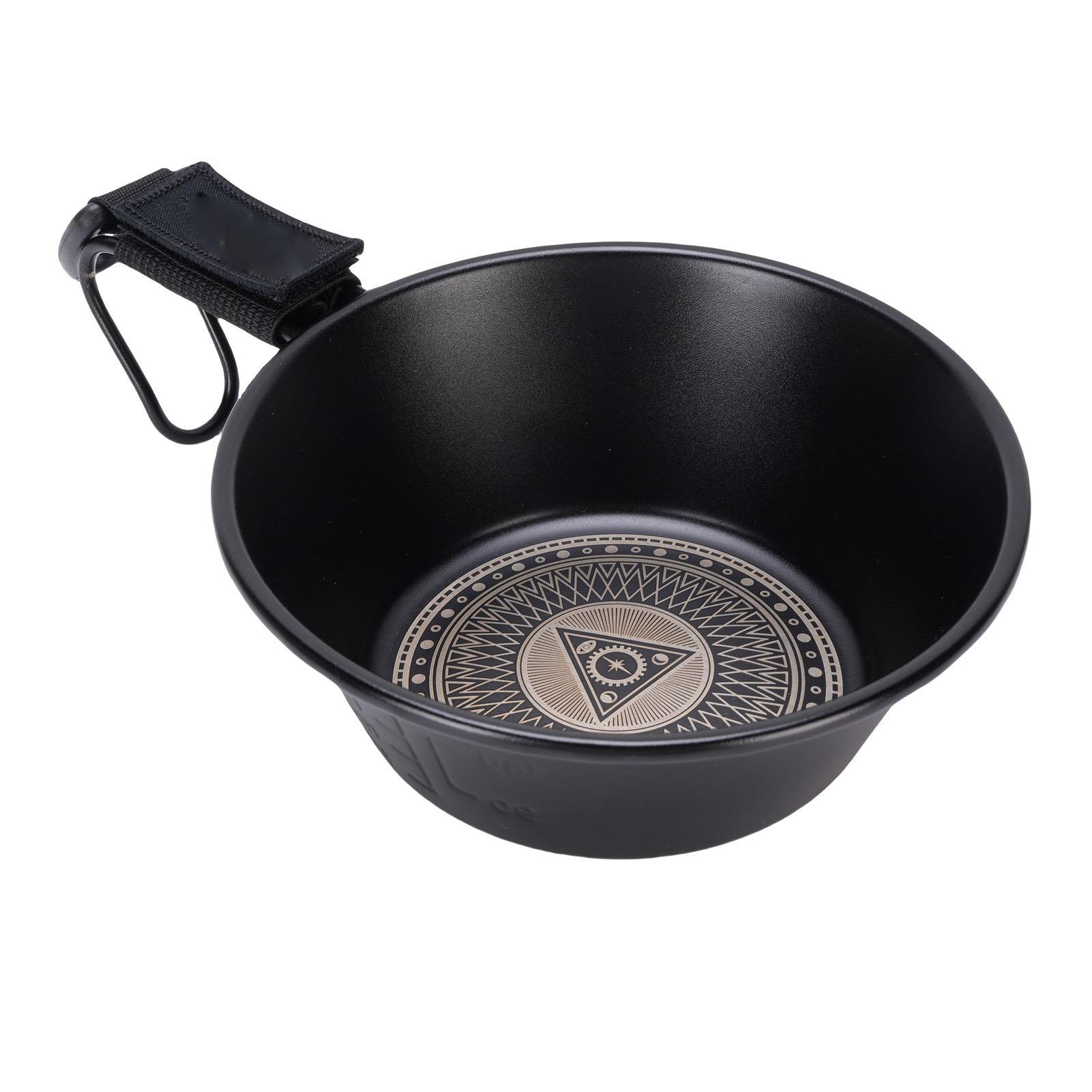 Camping Bowl 250ml Stainless Steel Bowl with Handle for RV Travel Camping Backpacking Engraved Bottom Pattern Black
Camping Bowl 250ml Stainless Steel Bowl with Handle for RV Travel Camping Backpacking Engraved Bottom Pattern Black