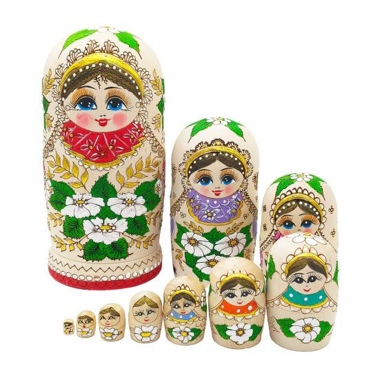 10Pcs/Set Handmade Wooden Matryoshka Doll 10 Layers Russian Nesting Doll Vintage Girl Stacking Toy Home Office Desktop Decoration Ornament girl
10Pcs/Set Handmade Wooden Matryoshka Doll 10 Layers Russian Nesting Doll Vintage Girl Stacking Toy Home Office Desktop Decoration Ornament girl