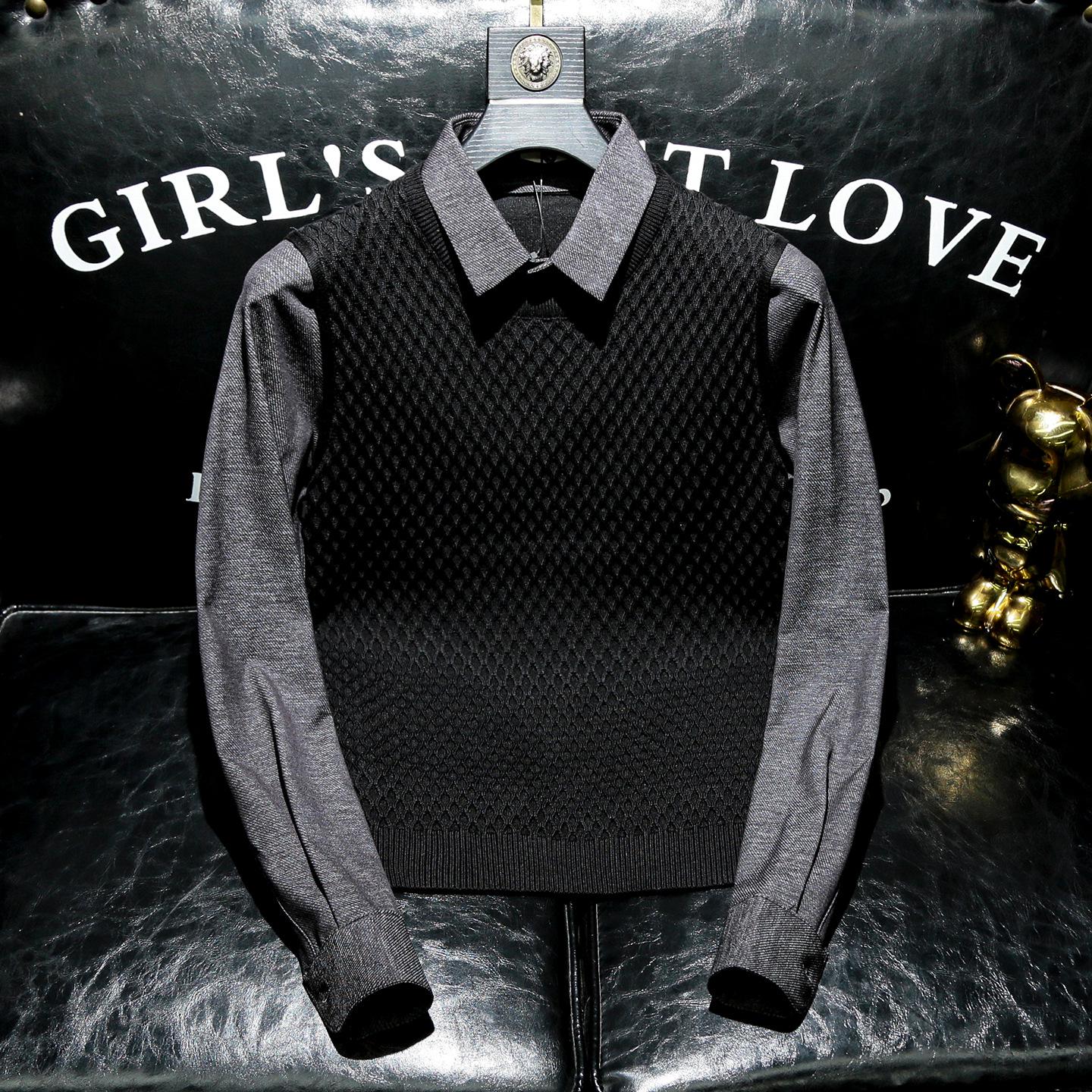 Мужской приталенный свитер-двойка с рубашечным воротником, осень/зима 2025 XXL чёрный
Мужской приталенный свитер-двойка с рубашечным воротником, осень/зима 2025 XXL чёрный