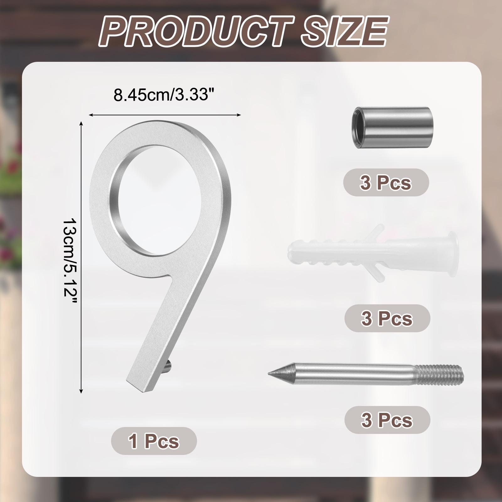 0-9 Плавучі номери будинків Суцільний алюміній Сучасний номер адреси для вулиці з комплектом цвяхів для будинку, вулиці, офісної таблички Сріблястий 5
0-9 Плавучі номери будинків Суцільний алюміній Сучасний номер адреси для вулиці з комплектом цвяхів для будинку, вулиці, офісної таблички Сріблястий 5