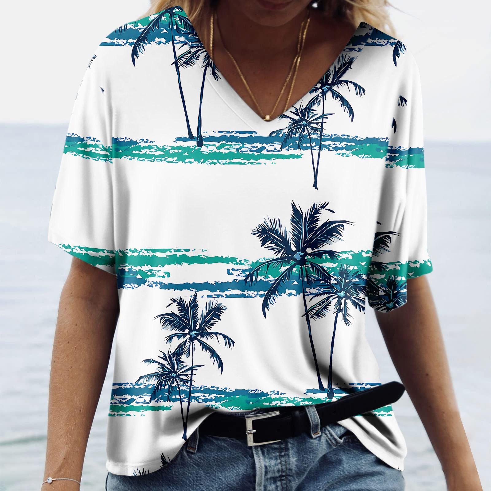 Женская модная повседневная блузка с V-образным вырезом и коротким рукавом с принтом S белый
Женская модная повседневная блузка с V-образным вырезом и коротким рукавом с принтом S белый