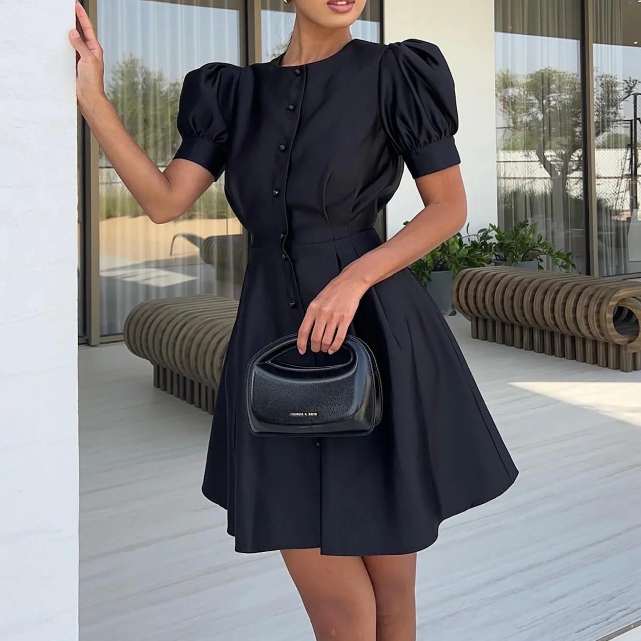 QICED Весеннее однобортное платье с объемными рукавами и короткими рукавами на талии Среднее платье XL чёрный
QICED Весеннее однобортное платье с объемными рукавами и короткими рукавами на талии Среднее платье XL чёрный