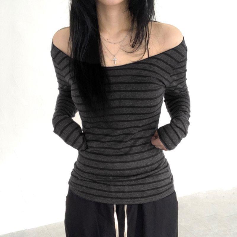VAYLA Japanese Basic Slim Long Sleeve Stripe Tee Off Shoulder O Neck Korean Street Style Spring Autumn Y2K Gray T Shirt Women S
VAYLA Japanese Basic Slim Long Sleeve Stripe Tee Off Shoulder O Neck Korean Street Style Spring Autumn Y2K Gray T Shirt Women S