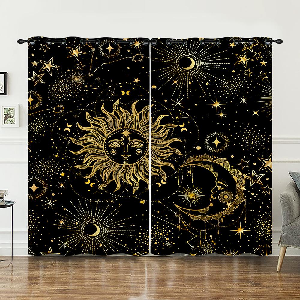 Curtains Black Moon Decorative Sunshade Digital Printing Curtains Blackout No Punching Bedroom 97cm*114cm*2
Curtains Black Moon Decorative Sunshade Digital Printing Curtains Blackout No Punching Bedroom 97cm*114cm*2