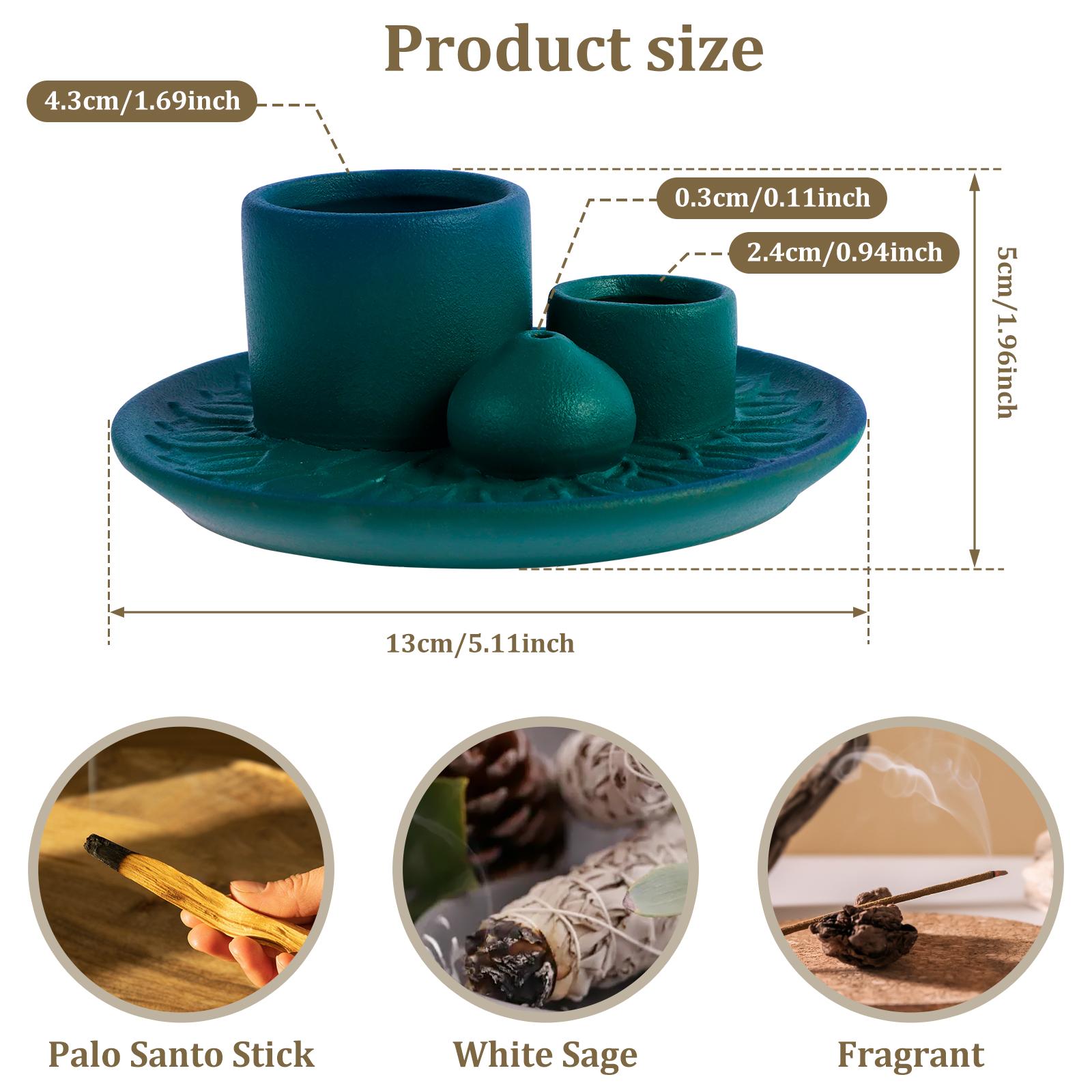4-in-1 Ceramic Incense Burner Candle Holder Tray Palo Santo Burner for Aromatherapy Meditatio Yoga and Home Decor Incense Holder
4-in-1 Ceramic Incense Burner Candle Holder Tray Palo Santo Burner for Aromatherapy Meditatio Yoga and Home Decor Incense Holder
