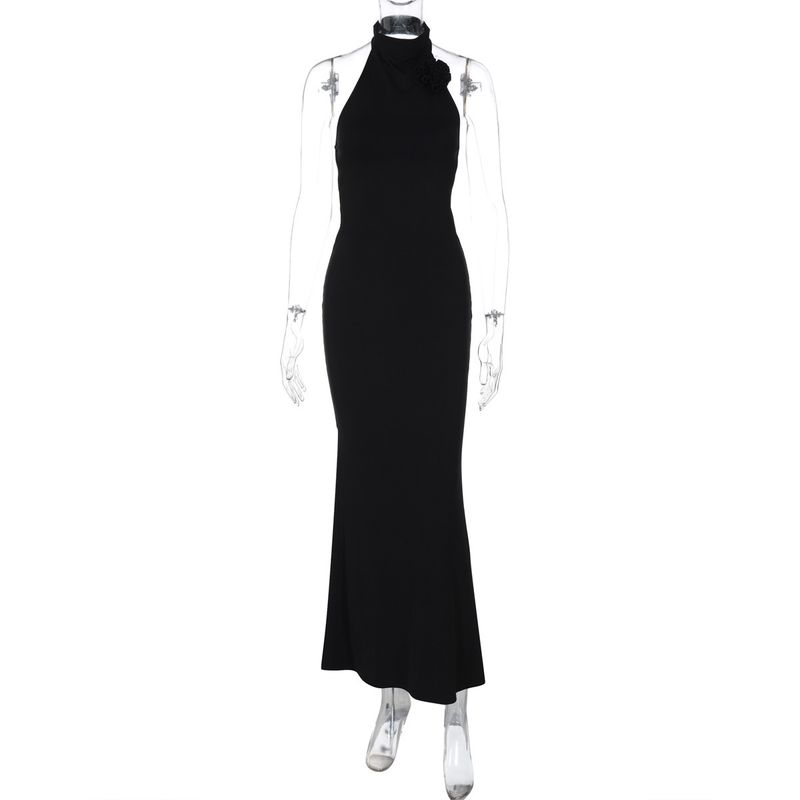 Solid Color Sleeveless Seamless Dress Pure Color Sleeveless Open Back Sheath Dress Black S
Solid Color Sleeveless Seamless Dress Pure Color Sleeveless Open Back Sheath Dress Black S
