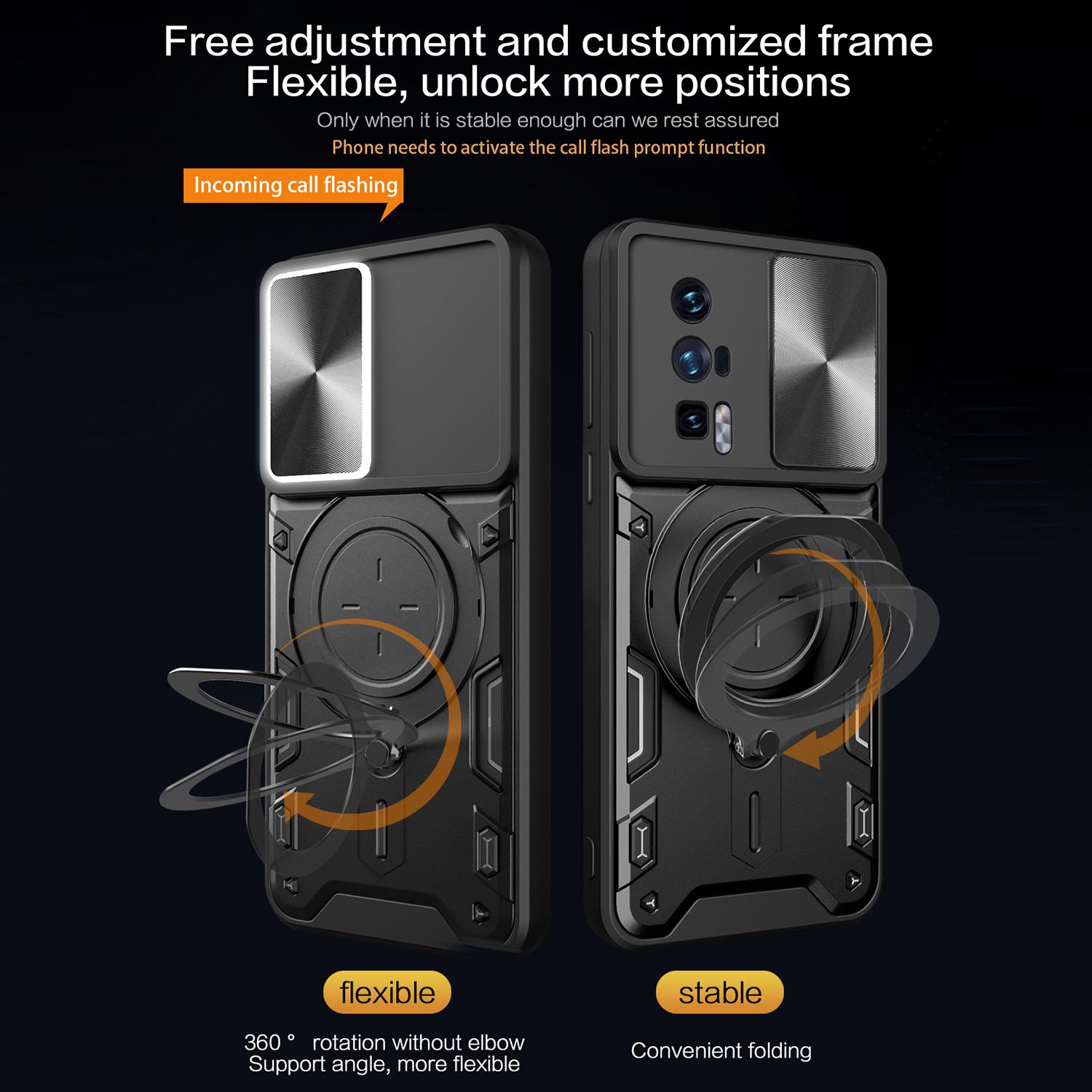 Kickstand Phone Case for Xiaomi Poco F5 Pro 5G/Redmi K60 5G/K60 Pro 5G PC+TPU Shell with Slide Camera Cover Black
Kickstand Phone Case for Xiaomi Poco F5 Pro 5G/Redmi K60 5G/K60 Pro 5G PC+TPU Shell with Slide Camera Cover Black