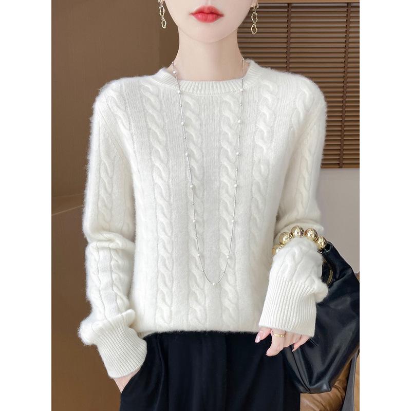 Женский свитер из 100% чистой шерсти, круглый вырез, утолщенный, мягкий пуловер - универсальная мода для осени и зимы Large
Женский свитер из 100% чистой шерсти, круглый вырез, утолщенный, мягкий пуловер - универсальная мода для осени и зимы Large