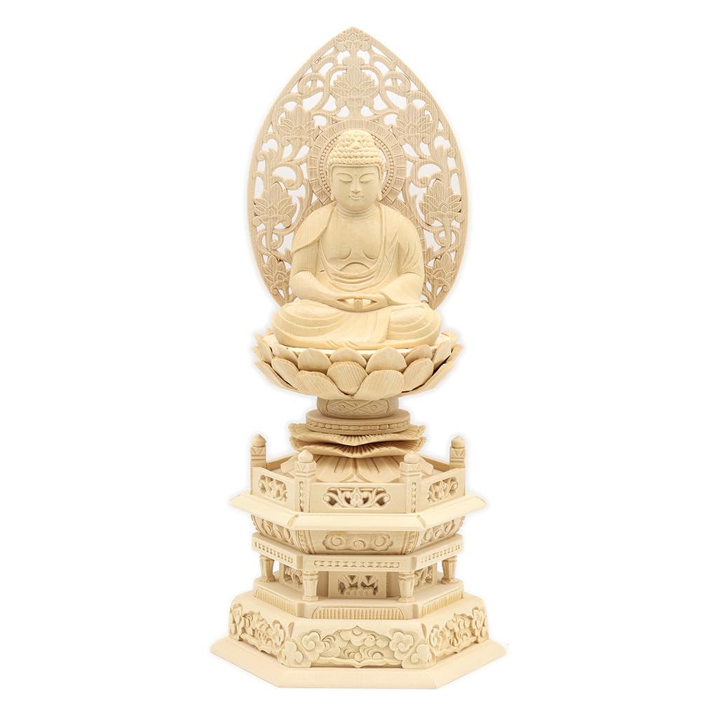 special Buddhist statue Amitabha Nyorai seated statue inches height 29 width depth 10 Grass halo Hexagonal base cypress wood carving 605 Kurita s
special Buddhist statue Amitabha Nyorai seated statue inches height 29 width depth 10 Grass halo Hexagonal base cypress wood carving 605 Kurita s