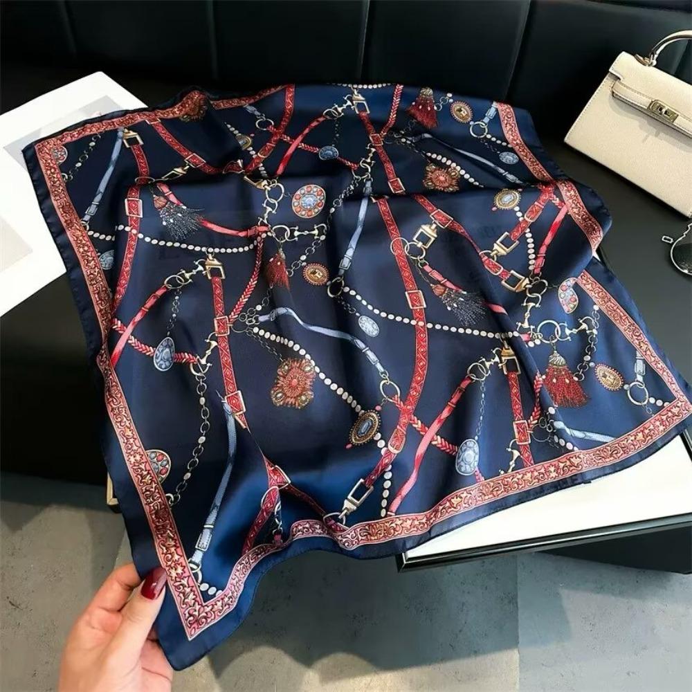 68cm Gem Chain Tassel Scarf Women s Imitation Silk Kerchief Fashionable and Versatile Retro Clothes Bag Accessories Scarf синий
68cm Gem Chain Tassel Scarf Women s Imitation Silk Kerchief Fashionable and Versatile Retro Clothes Bag Accessories Scarf синий