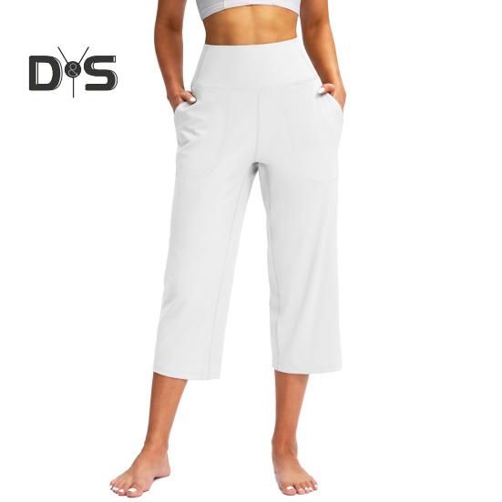 Женские штаны для йоги, эластичные, с высокой талией, свободные укороченные брюки с карманами, спортивные брюки в повседневном стиле M белый
Женские штаны для йоги, эластичные, с высокой талией, свободные укороченные брюки с карманами, спортивные брюки в повседневном стиле M белый