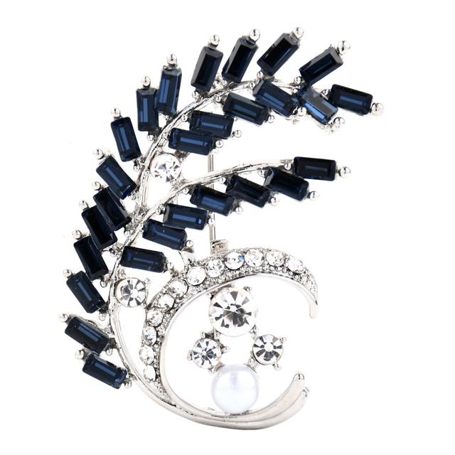 Синий Красный Кристалл Жемчуг Букет Брошь Для Женщин Леди Элегантная Вечеринка Свадьба Помолвка Ювелирные Изделия Подарки серебряный