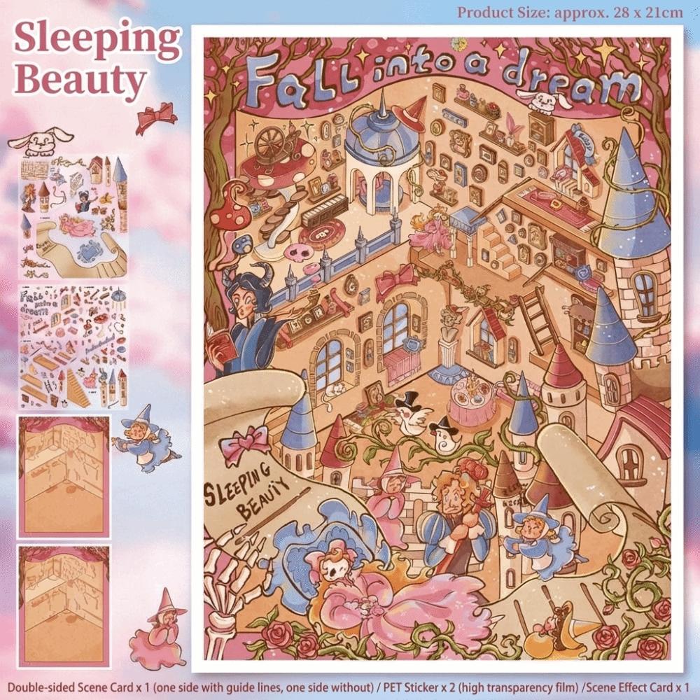 2 Themes Miniature Landscapes Stickers Collection PET DIY Cabin Scene Sticker Children Activity Sleeping Beauty
2 Themes Miniature Landscapes Stickers Collection PET DIY Cabin Scene Sticker Children Activity Sleeping Beauty