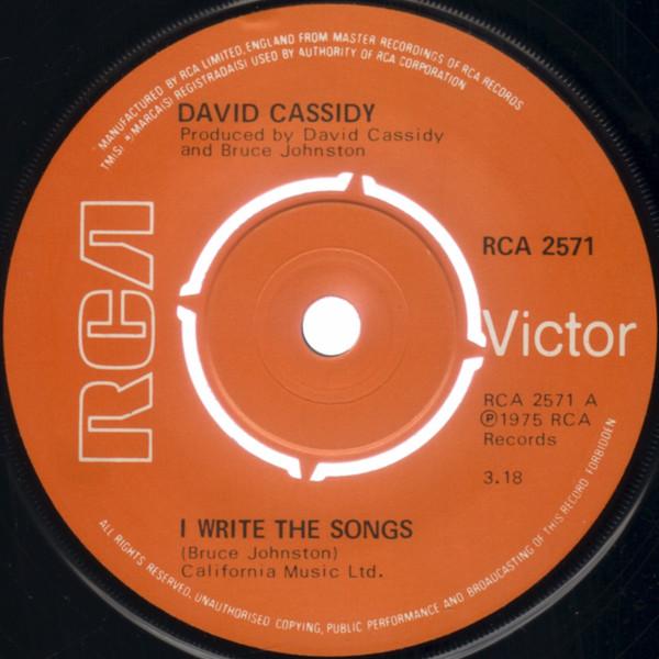 7inch Record DAVID CASSIDY - I Write The Songs RCA2571 RCA Victor 1975 UK Dance & Electronica Used
7inch Record DAVID CASSIDY - I Write The Songs RCA2571 RCA Victor 1975 UK Dance & Electronica Used