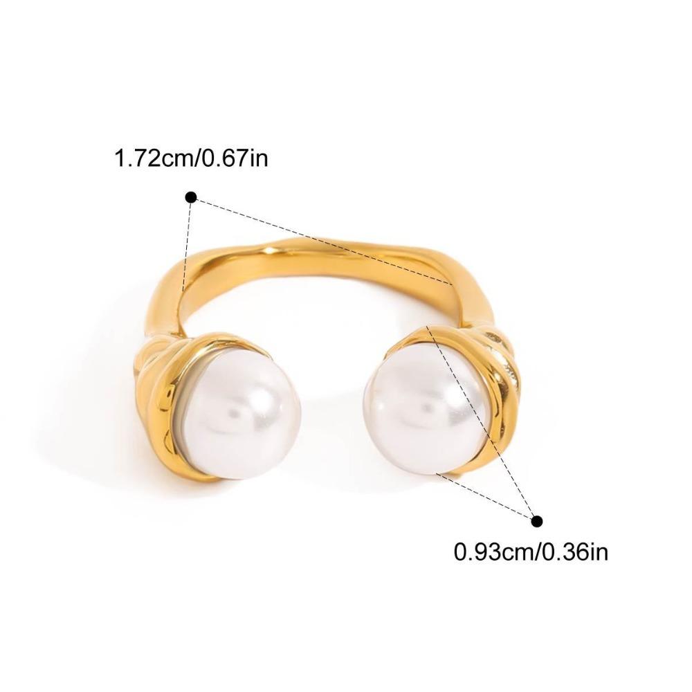 Блискуче кільце з імітацією перлів з покриттям кольору 18-каратного золота, перлинні прикраси, відкрите кільце, жіночі прикраси Style 6
Блискуче кільце з імітацією перлів з покриттям кольору 18-каратного золота, перлинні прикраси, відкрите кільце, жіночі прикраси Style 6