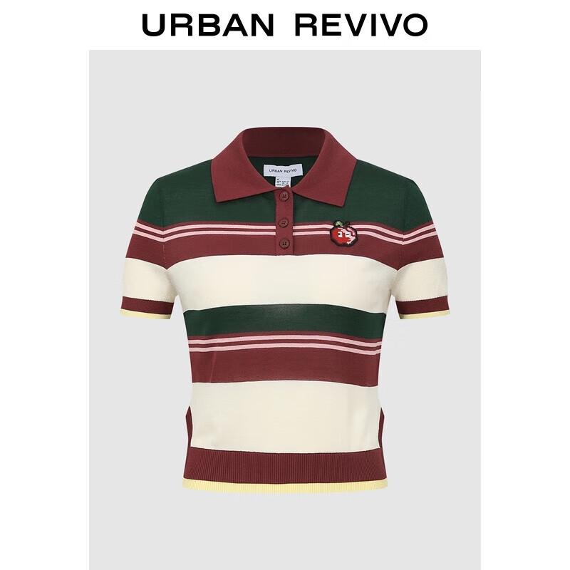 Женский трикотажный топ-поло с коротким рукавом в яблочную полоску от UR L
Женский трикотажный топ-поло с коротким рукавом в яблочную полоску от UR L