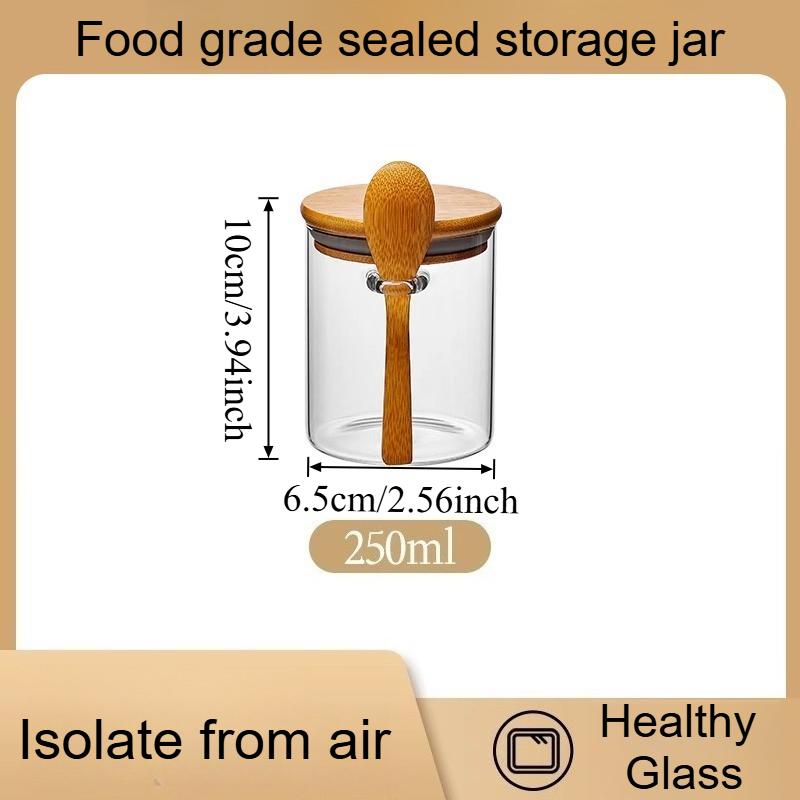 Transparent Glass Jar with Spoon Airtight Tea Storage Container with Bamboo Lids Bulk Food Storage Bottle for Spices Tea Cocina 1pc
Transparent Glass Jar with Spoon Airtight Tea Storage Container with Bamboo Lids Bulk Food Storage Bottle for Spices Tea Cocina 1pc