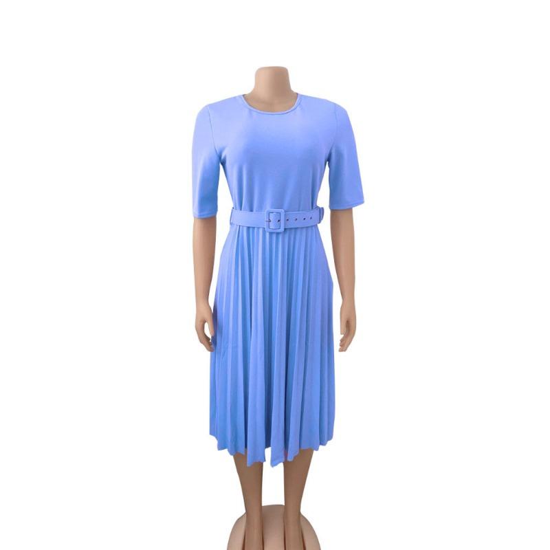 Free belt women s clothing summer temperament large size fashion pleated dress XXXL світло-синій колір
Free belt women s clothing summer temperament large size fashion pleated dress XXXL світло-синій колір