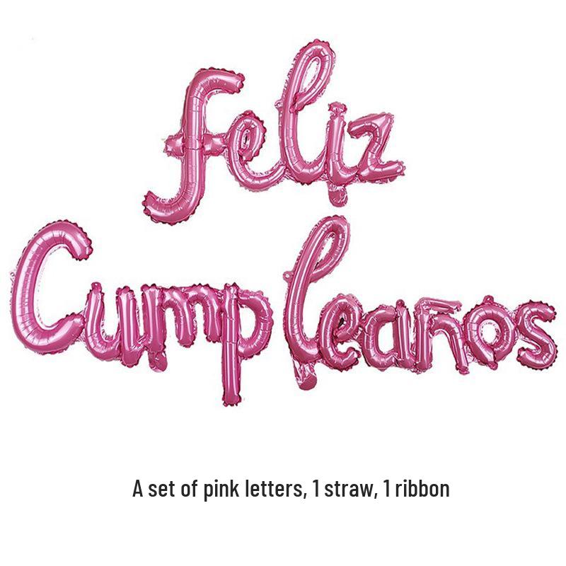 Spanish Aluminum Foil Balloon Happy Birthday Letter Set - Festival Decoration and Gift Arrangement
Spanish Aluminum Foil Balloon Happy Birthday Letter Set - Festival Decoration and Gift Arrangement