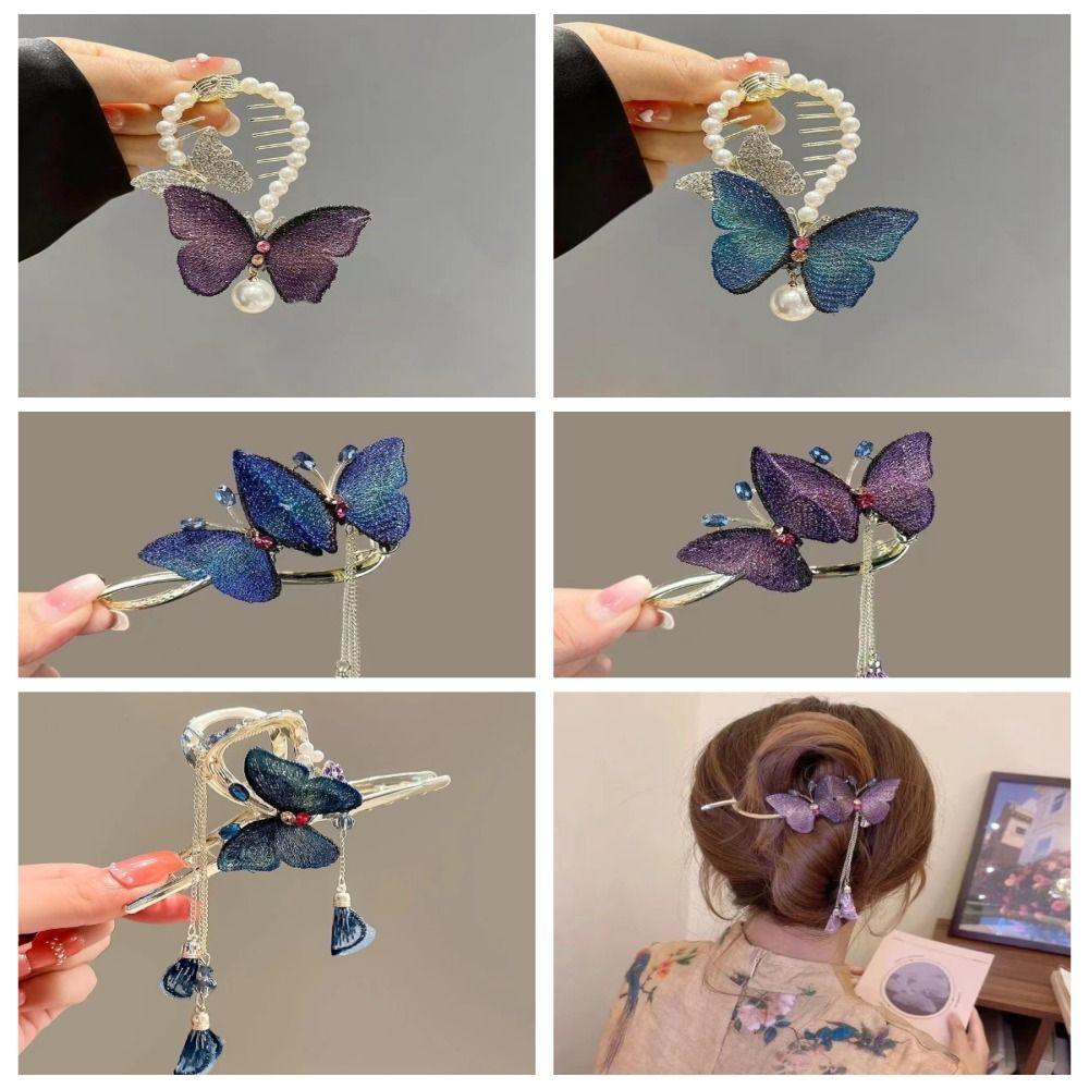 Pearl Butterfly Horsetail Buckle Tassel Hanfu Headwear Elegant Butterfly Ponytail Holder Holiday
Pearl Butterfly Horsetail Buckle Tassel Hanfu Headwear Elegant Butterfly Ponytail Holder Holiday