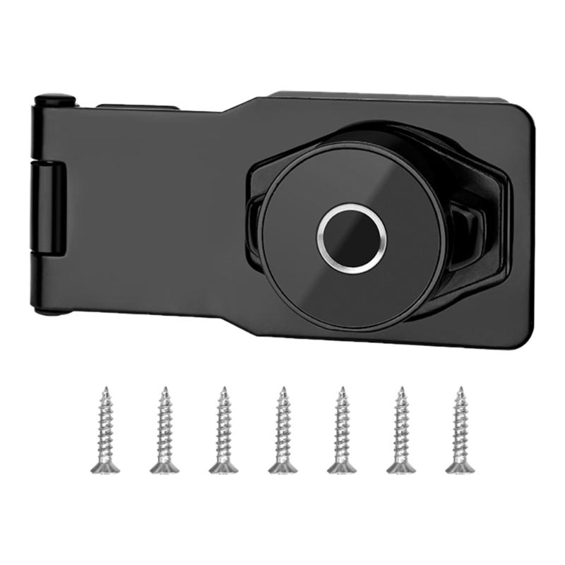 Металлическая поворотная ручка с замком, запирающаяся на ключ, навесные замки с замком, прочный замок для сарая, простая установка для ворот и шкафов чёрный