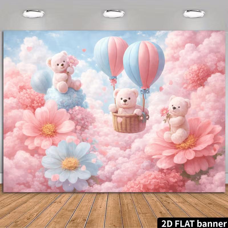 2D Dreamy Cloud Teddy Bear Photography Backdrop, Pink Floral Kids Photo Background 47.2x31.5inch/120*80cm
2D Dreamy Cloud Teddy Bear Photography Backdrop, Pink Floral Kids Photo Background 47.2x31.5inch/120*80cm