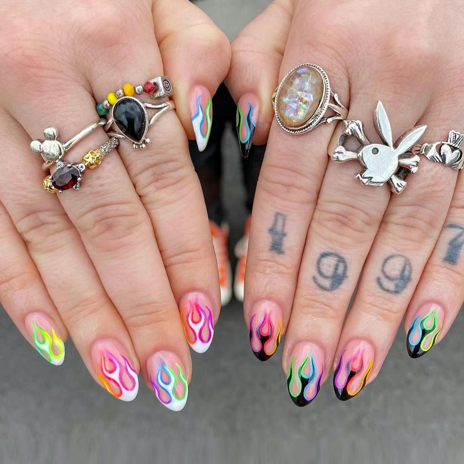 SHEIN Colorful Flame Spicy Girl Wearable Nail Art Patches - Finished False Nails Glue Type
SHEIN Colorful Flame Spicy Girl Wearable Nail Art Patches - Finished False Nails Glue Type