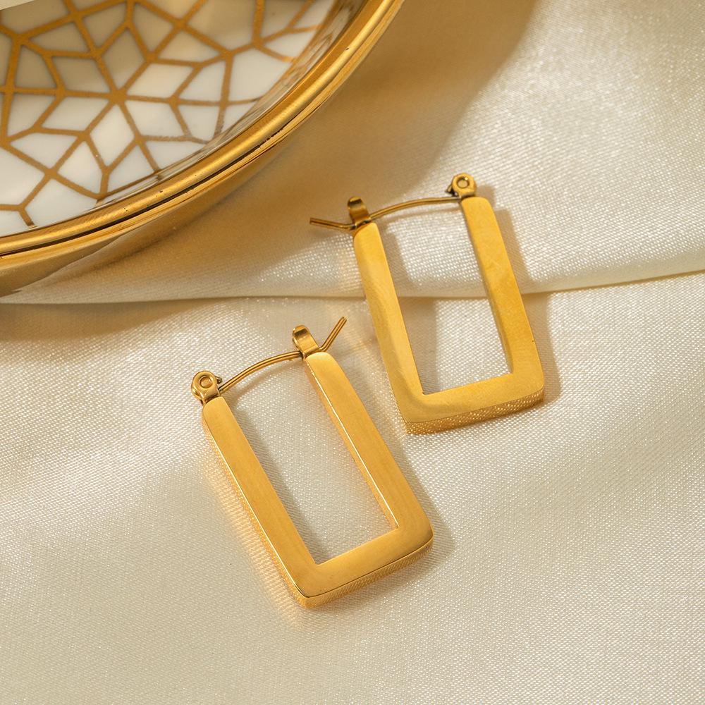 18K Gold-Plated Geometric Square & Large Circle Earrings for Women - 316L Stainless Steel
18K Gold-Plated Geometric Square & Large Circle Earrings for Women - 316L Stainless Steel