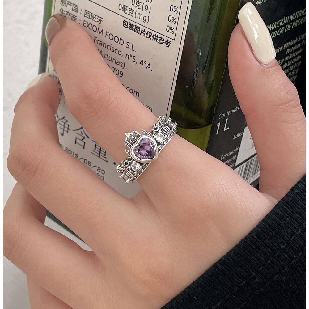 Open Ring Vintage Thai Silver Crown Love Zircon Adjustable Ring for Women Elegant Fashion Jewelry adjustable
Open Ring Vintage Thai Silver Crown Love Zircon Adjustable Ring for Women Elegant Fashion Jewelry adjustable