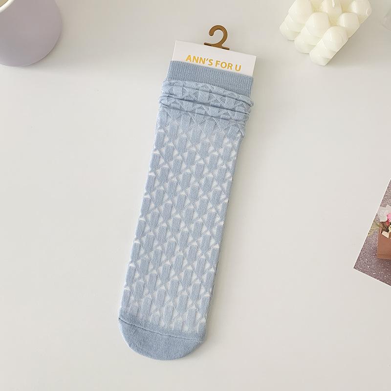 Летние тонкие женские ажурные сетчатые дышащие кружевные носки в японском стиле однотонные школьные женские свободные длинные носки синий
Летние тонкие женские ажурные сетчатые дышащие кружевные носки в японском стиле однотонные школьные женские свободные длинные носки синий