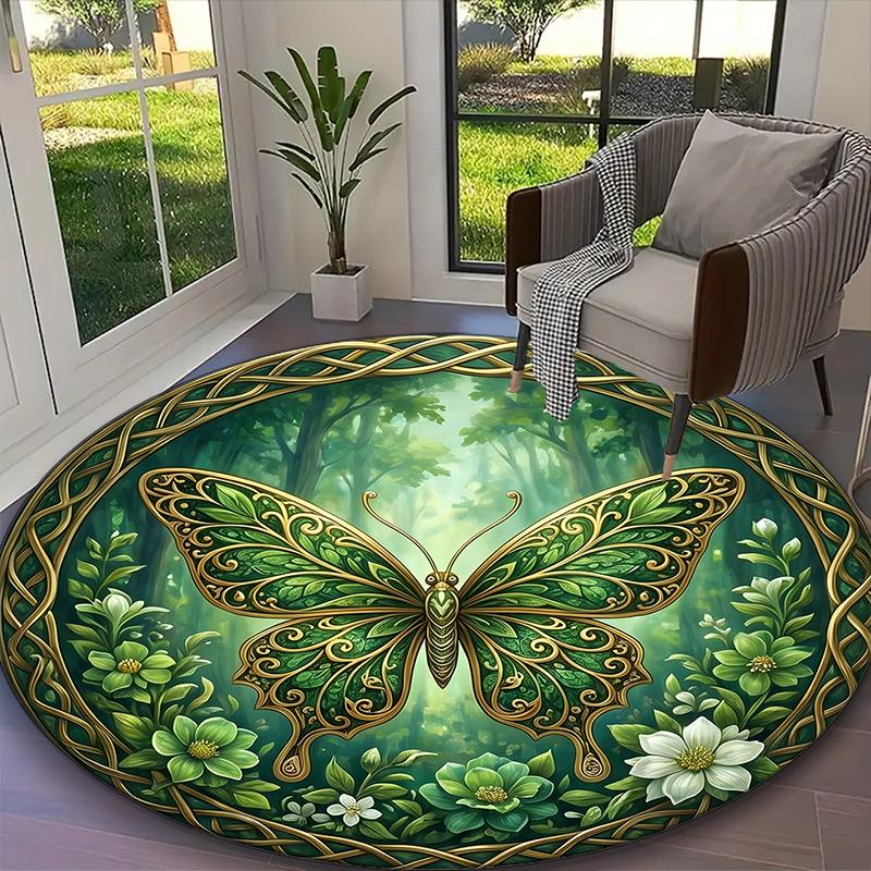 1pc Navy Blue Butterfly Dragonfly Floral Printed Chair Rug for Home Office Use, Living Room Kitchen Game Room Round Carpet Diameter 60cm
1pc Navy Blue Butterfly Dragonfly Floral Printed Chair Rug for Home Office Use, Living Room Kitchen Game Room Round Carpet Diameter 60cm