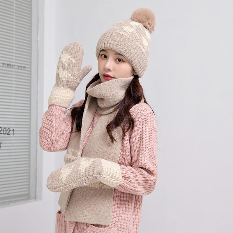 Gloves Scarf Hat Ladies Winter Fleece Thick Scarf Knitted Hat Outdoor Cycling Cold-proof Wool Scarf Cover Tide hat + scarf + gloves 3-piece set, cold and warm
Gloves Scarf Hat Ladies Winter Fleece Thick Scarf Knitted Hat Outdoor Cycling Cold-proof Wool Scarf Cover Tide hat + scarf + gloves 3-piece set, cold and warm