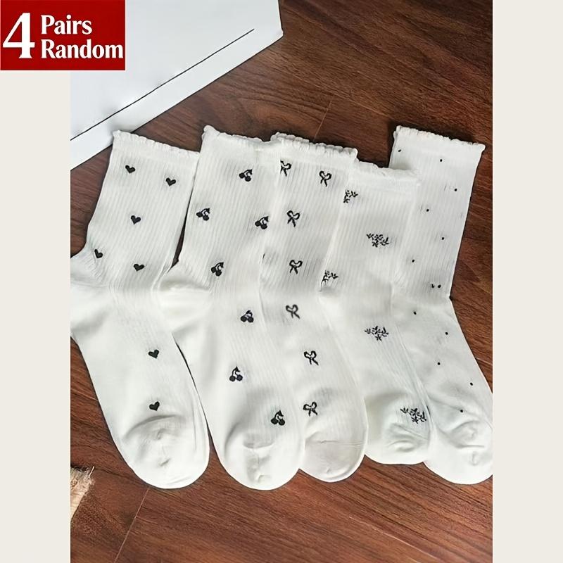 4 Pairs Women Random Socks, summer thin mesh breathable medium tube socks with bow & lace ruffle edge, great for gifting. one-size
4 Pairs Women Random Socks, summer thin mesh breathable medium tube socks with bow & lace ruffle edge, great for gifting. one-size