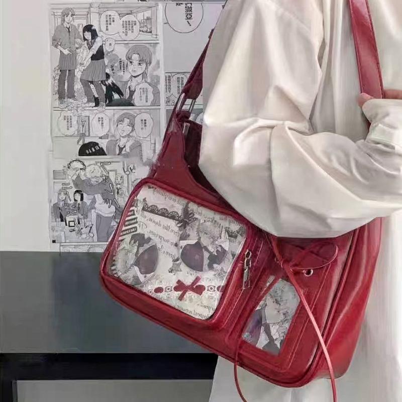 New Y2K Cute Ita Backpack Comic Exhibition Crossbody Bag Lolita Girl Transparent Cosplay Shoulder Bag DIY Badge Display Handbags
New Y2K Cute Ita Backpack Comic Exhibition Crossbody Bag Lolita Girl Transparent Cosplay Shoulder Bag DIY Badge Display Handbags