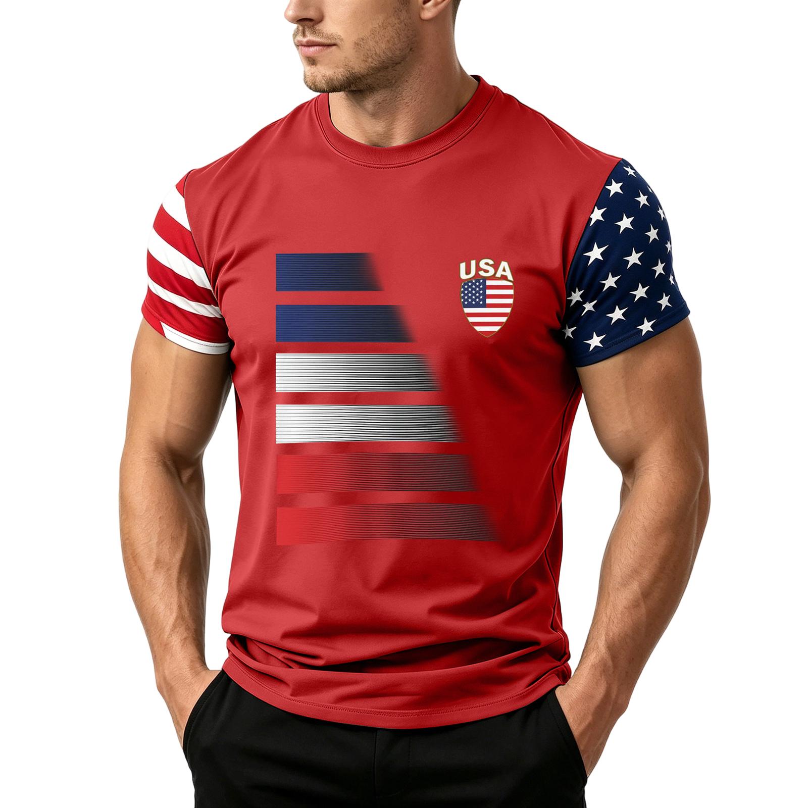 Men s Loose Fit Casual Short Sleeve T Shirt USA Flag Print Patriotic Summer Top for Daily Wear and Outdoor Activities M червоний
Men s Loose Fit Casual Short Sleeve T Shirt USA Flag Print Patriotic Summer Top for Daily Wear and Outdoor Activities M червоний