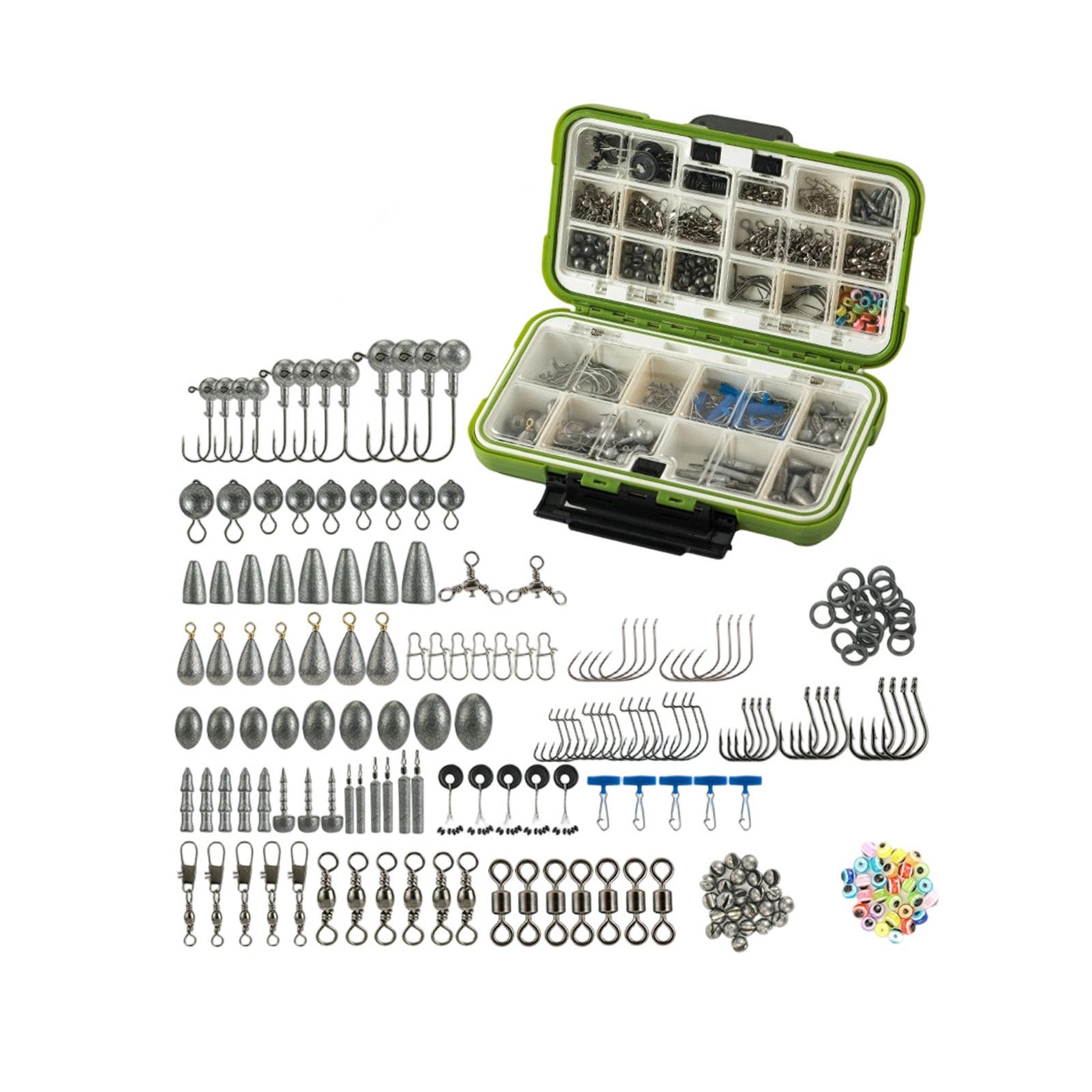 397 Piece Fishing Tackle Kit Including Texas Rig Weights Hooks Swivels Beads Sinkers and Storage Box for Freshwater and Saltwater Fishing One Size
397 Piece Fishing Tackle Kit Including Texas Rig Weights Hooks Swivels Beads Sinkers and Storage Box for Freshwater and Saltwater Fishing One Size