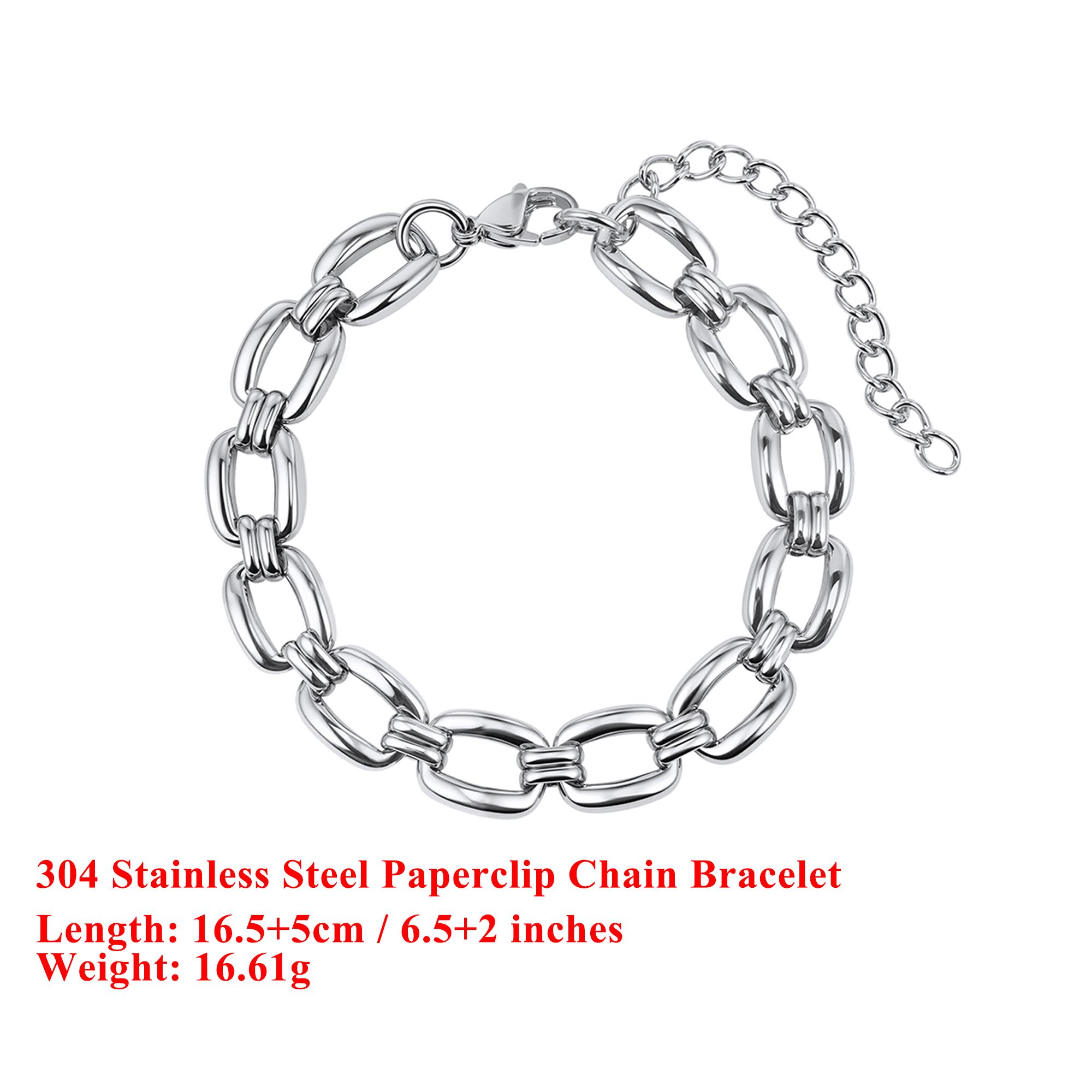 EFFIE QUEEN Stainless Steel 18k Gold Paperclip Chain Bracelet Simple Jewelry for Women, Men Banquet Party Hand Accessory STCB06 срібний
EFFIE QUEEN Stainless Steel 18k Gold Paperclip Chain Bracelet Simple Jewelry for Women, Men Banquet Party Hand Accessory STCB06 срібний