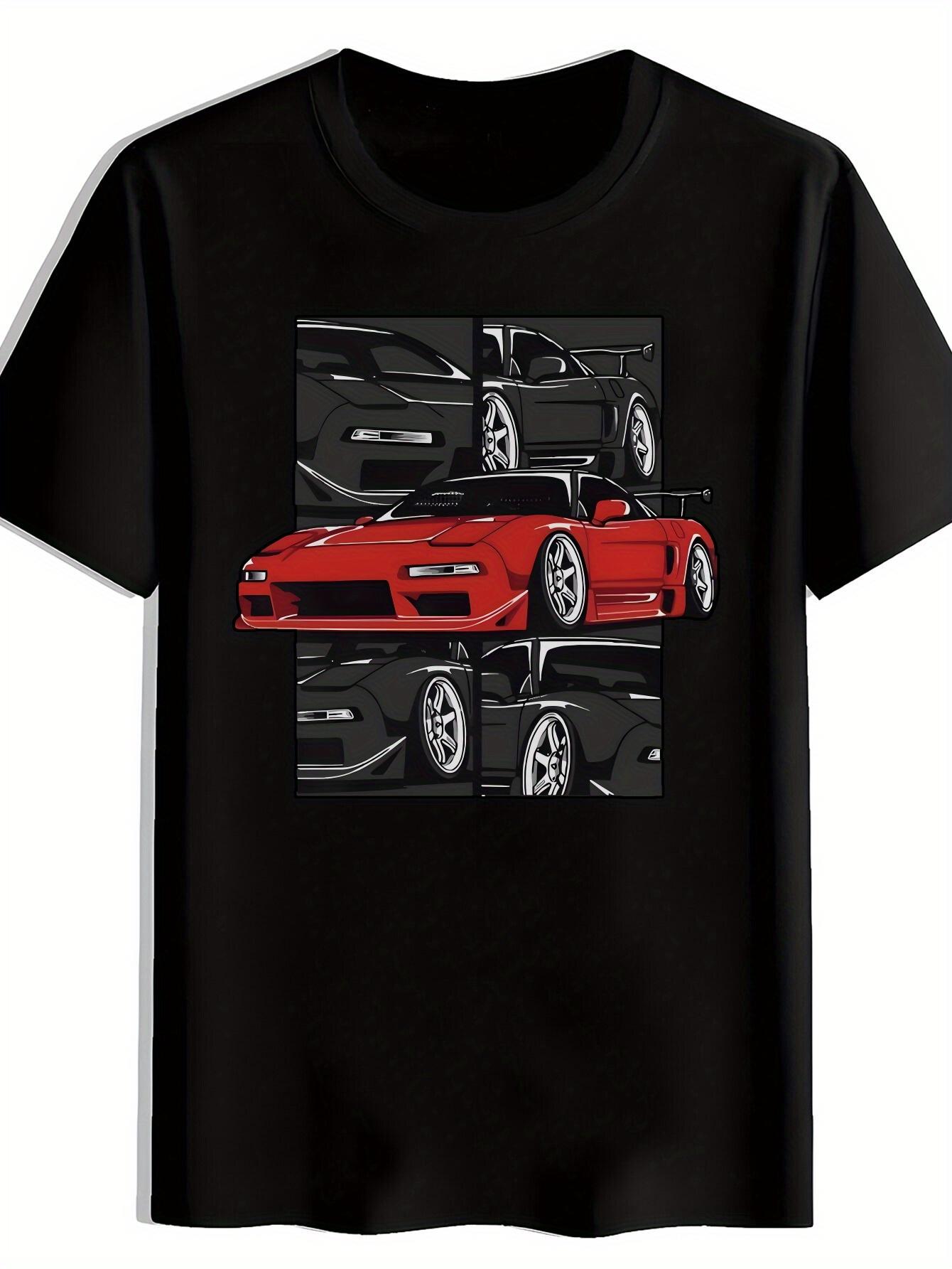 Graphic T-shirt with Vibrant Sports Car Print - Black Casual Short Sleeve Round Neck Summer Tee S
Graphic T-shirt with Vibrant Sports Car Print - Black Casual Short Sleeve Round Neck Summer Tee S