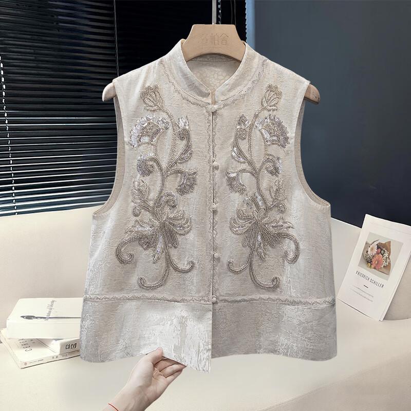 Женский жилет однобортный из смесового льна L
Женский жилет однобортный из смесового льна L