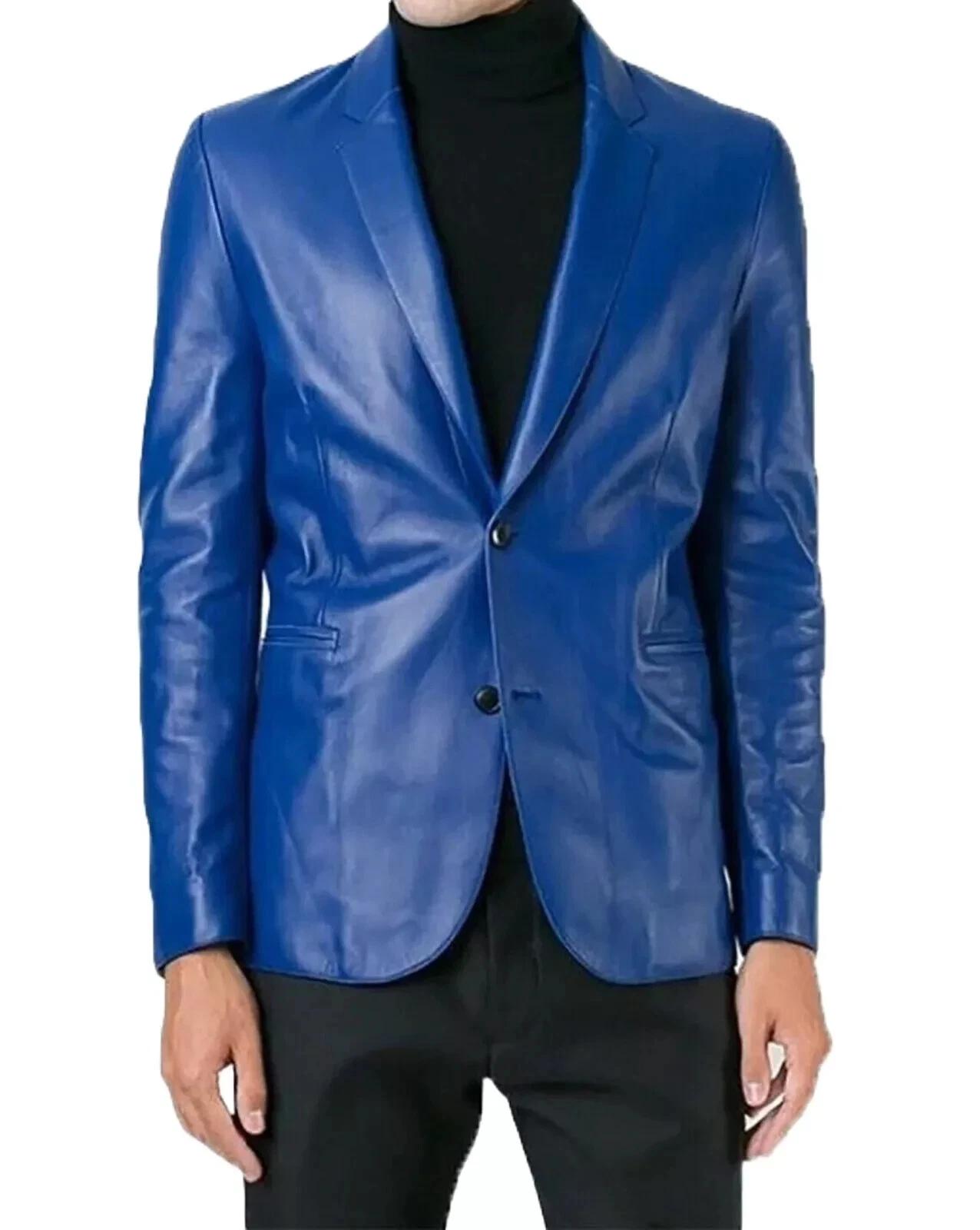 New Men Blazer Blue Handmade Genuine Leather Lambskin Formal Stylish Fashion Fit S синий
New Men Blazer Blue Handmade Genuine Leather Lambskin Formal Stylish Fashion Fit S синий